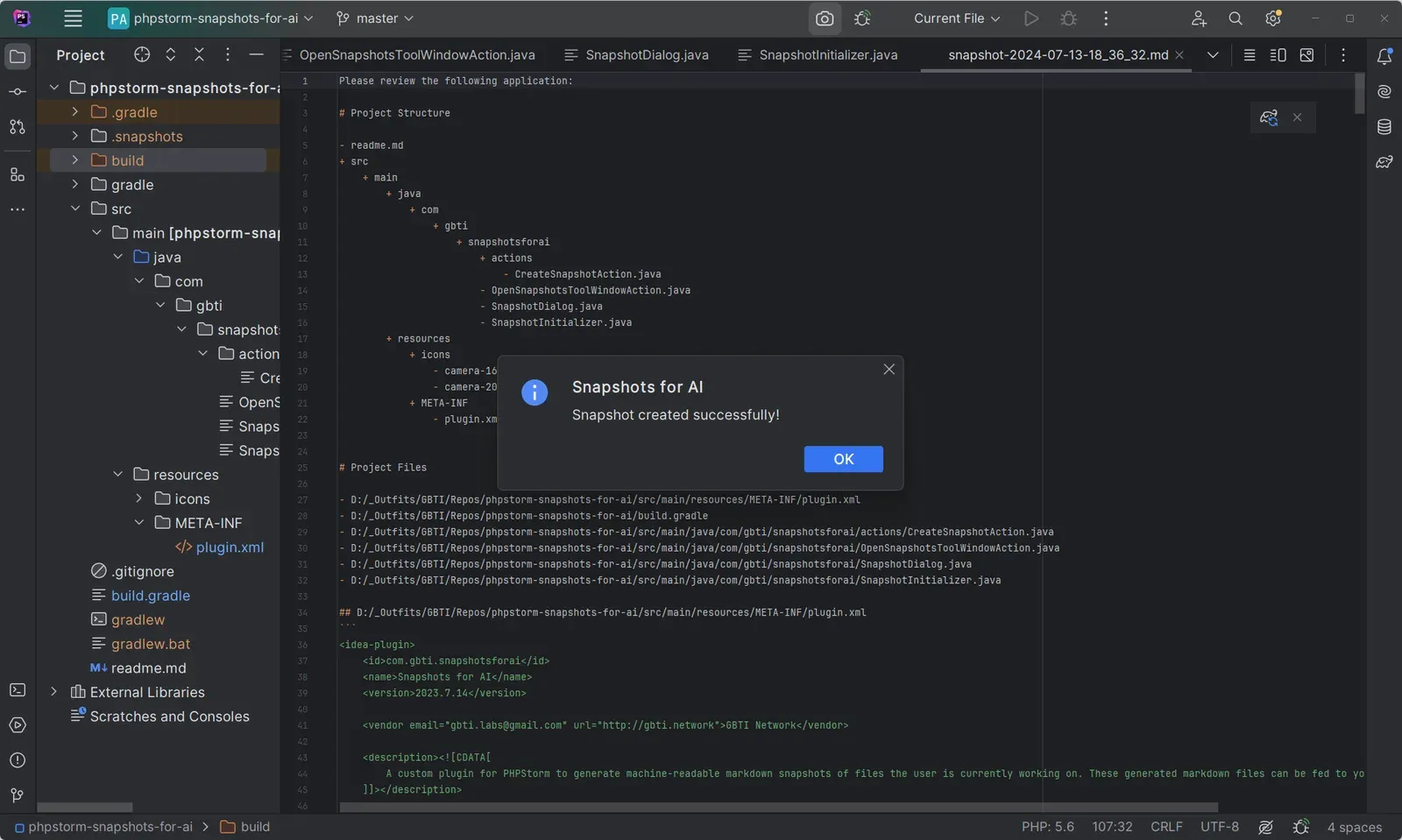 Snapshots for AI screenshot 4