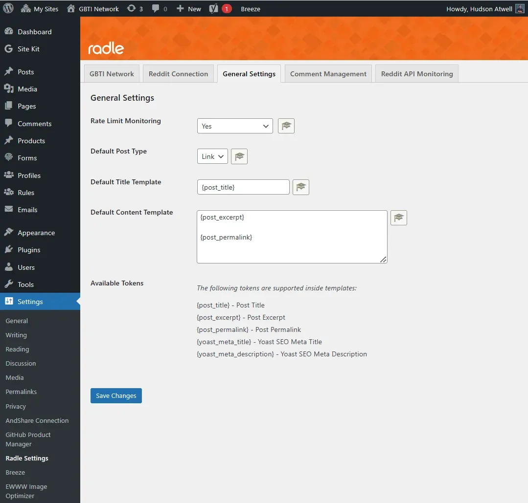 Radle: A WordPress Reddit Plugin screenshot 5