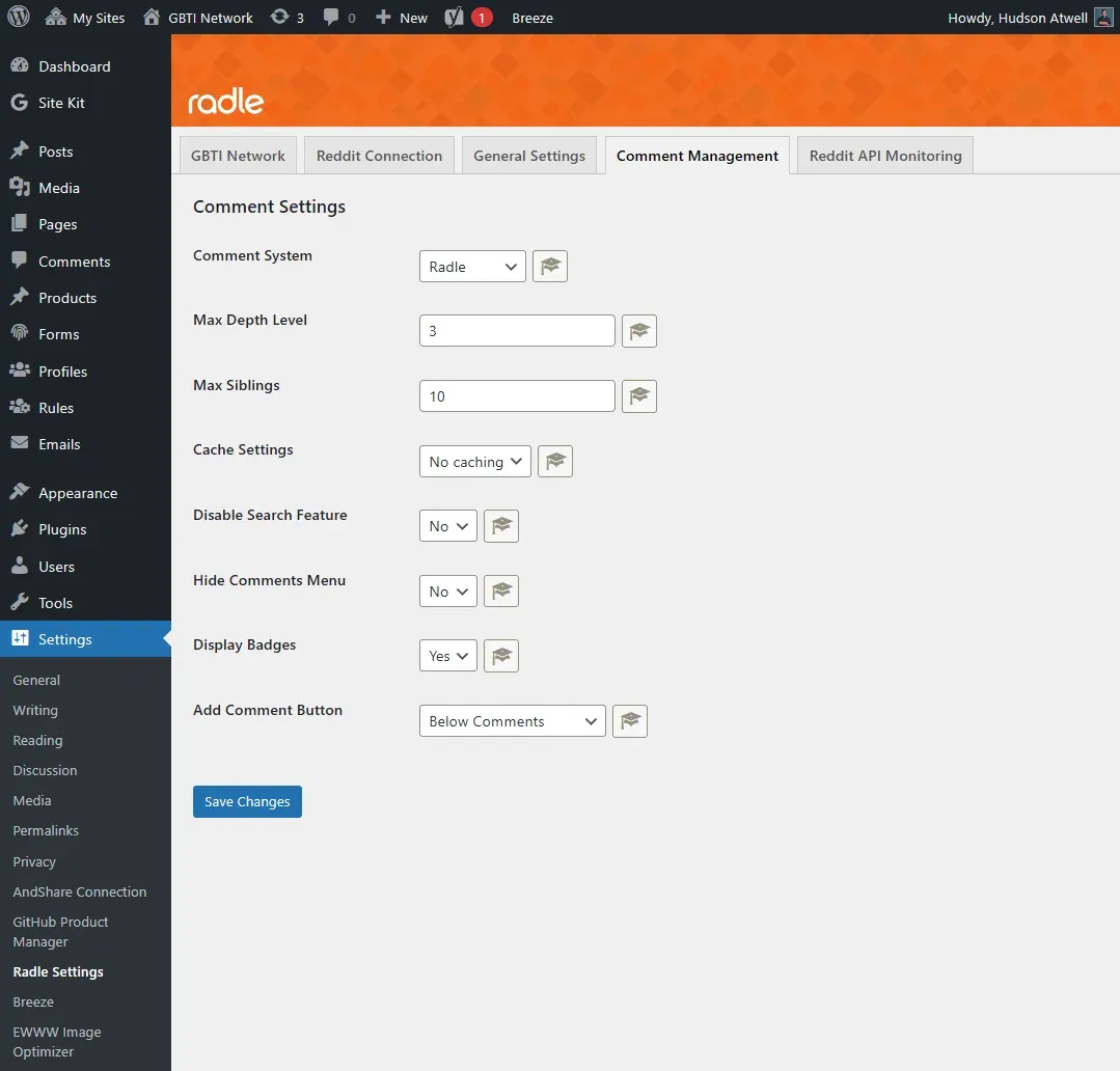 Radle: A WordPress Reddit Plugin screenshot 6