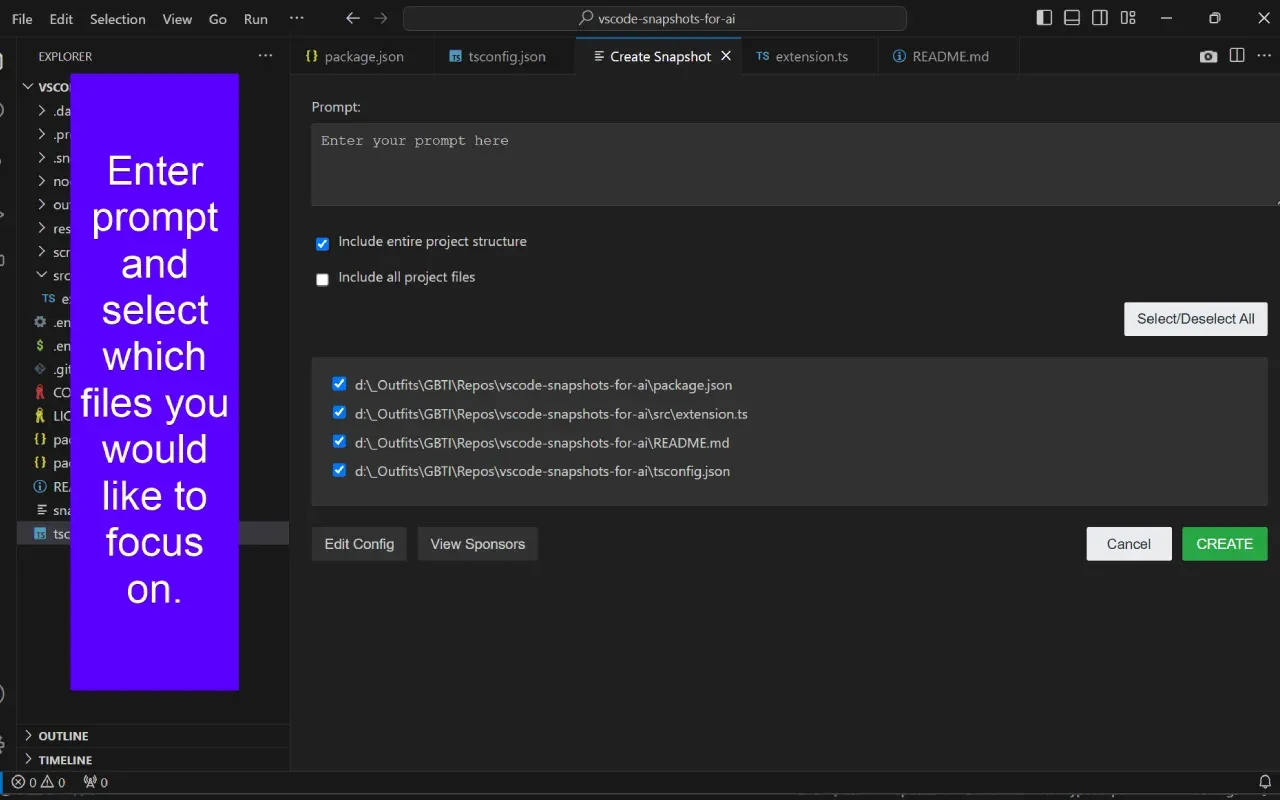 Snapshots for AI screenshot 1